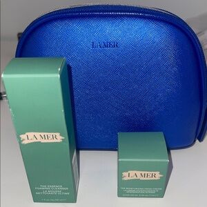 La Mer Skincare Mini Collection with Blue Pouch cleanser/moisturizer